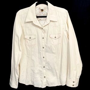 Sonoma Cream Corduroy Buttoned Front Shirt